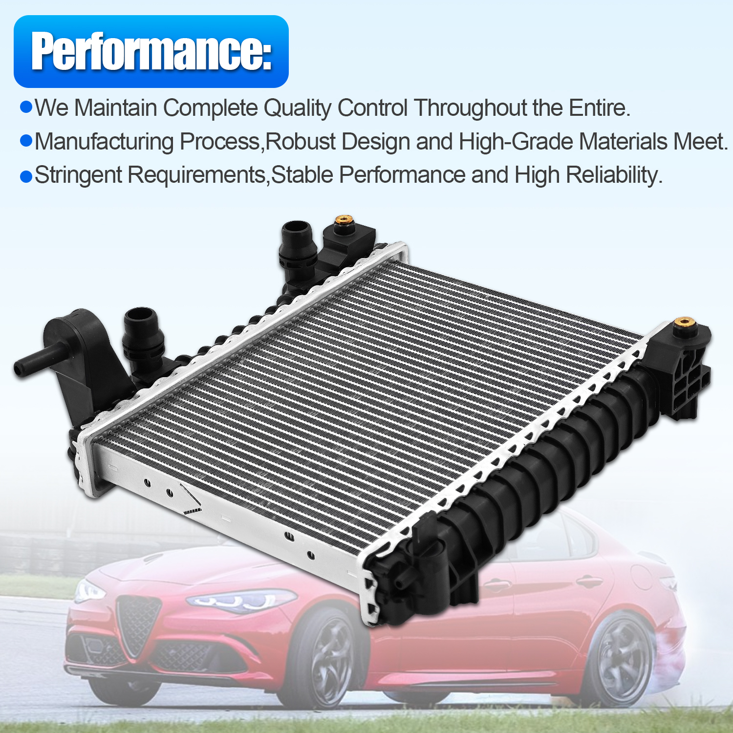 Right Radiator with Oil Cooler For Alfa Romeo Giulia Stelvio 2017-2024 2.0L 2.9L #50540153