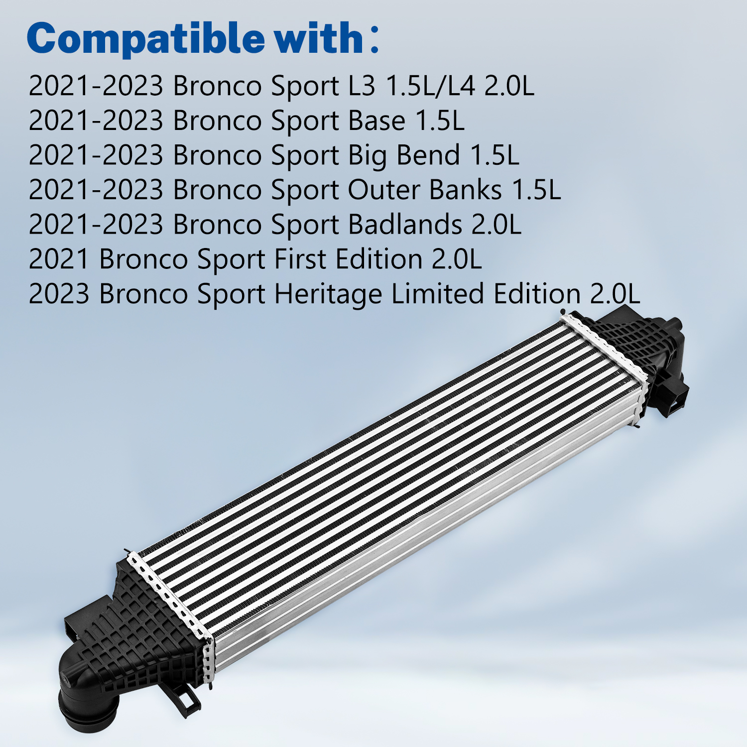 Turbo Intercooler Compatible with Ford Bronco Sport 2021-2023 L3 1.5L L4 2.0L