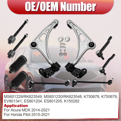 10PCS Front Lower Control Arms Kit for Acura MDX 2014-2021 Honda Pilot 2015-2021 #MS601230