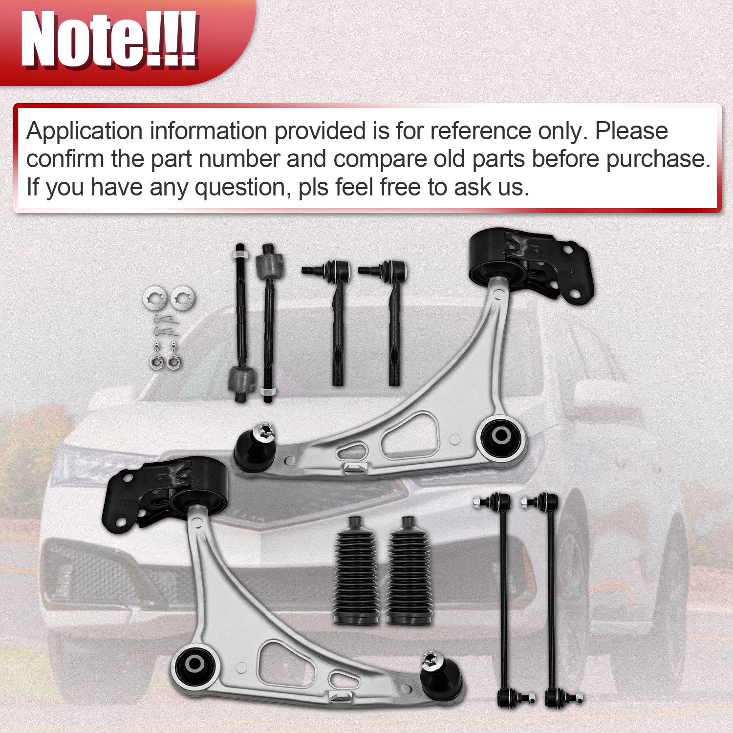 10PCS Front Lower Control Arms Kit for Acura MDX 2014-2021 Honda Pilot 2015-2021 #MS601230