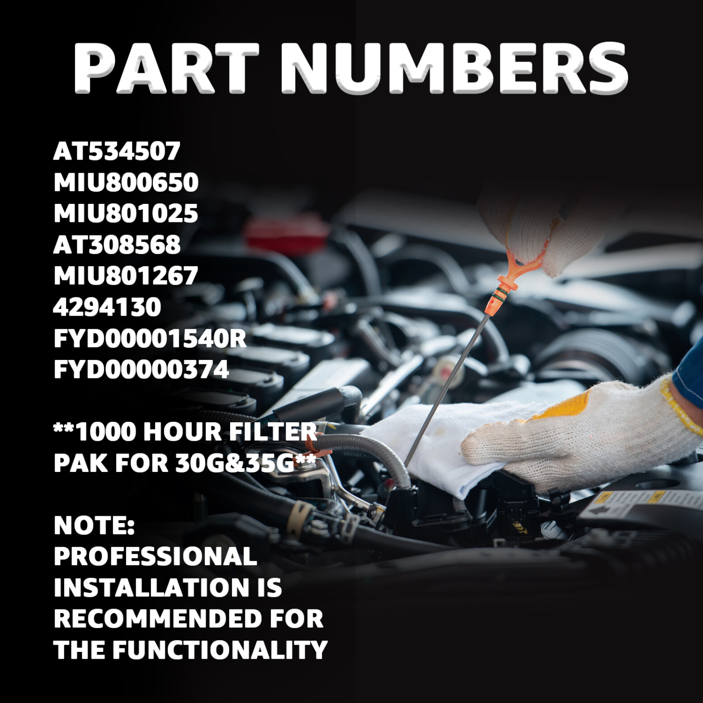  Filter Pak (30G/35G) Filter Pak for John Deere #AT534507,MIU800650, MIU801025, AT308568