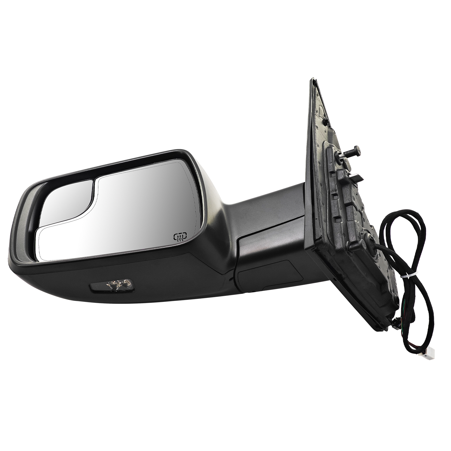 14 Pins Left Driver Side Mirror for Ram 1500 2019-2024 | Heated Glass | Turn Signal Light | Puddle Light | Blind Spot Glass | Temp Sensor | Power Folding