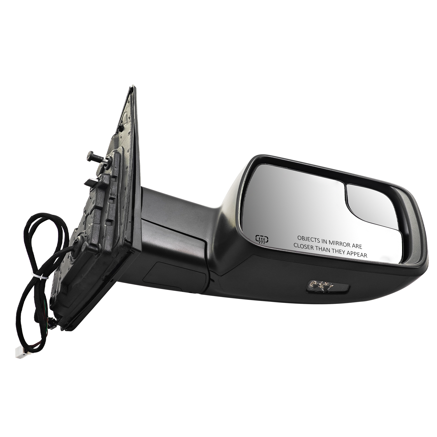 14 Pins Right Passenger Side Mirror for Ram 1500 2019-2024 | Heated Glass | Turn Signal Light | Puddle Light | Blind Spot Glass | Temp Sensor | Power Folding