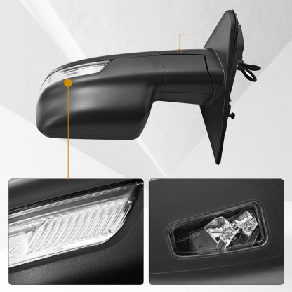 14 Pins Left Driver Side Mirror for Ram 1500 2019-2024 | Heated Glass | Turn Signal Light | Puddle Light | Blind Spot Glass | Temp Sensor | Power Folding