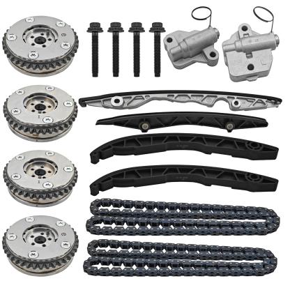 Engine Timing Chain Kit with Chains Guides Tensioners Phasers for Ford F-150 2015-2019; For Fusion Sport 2017-2019