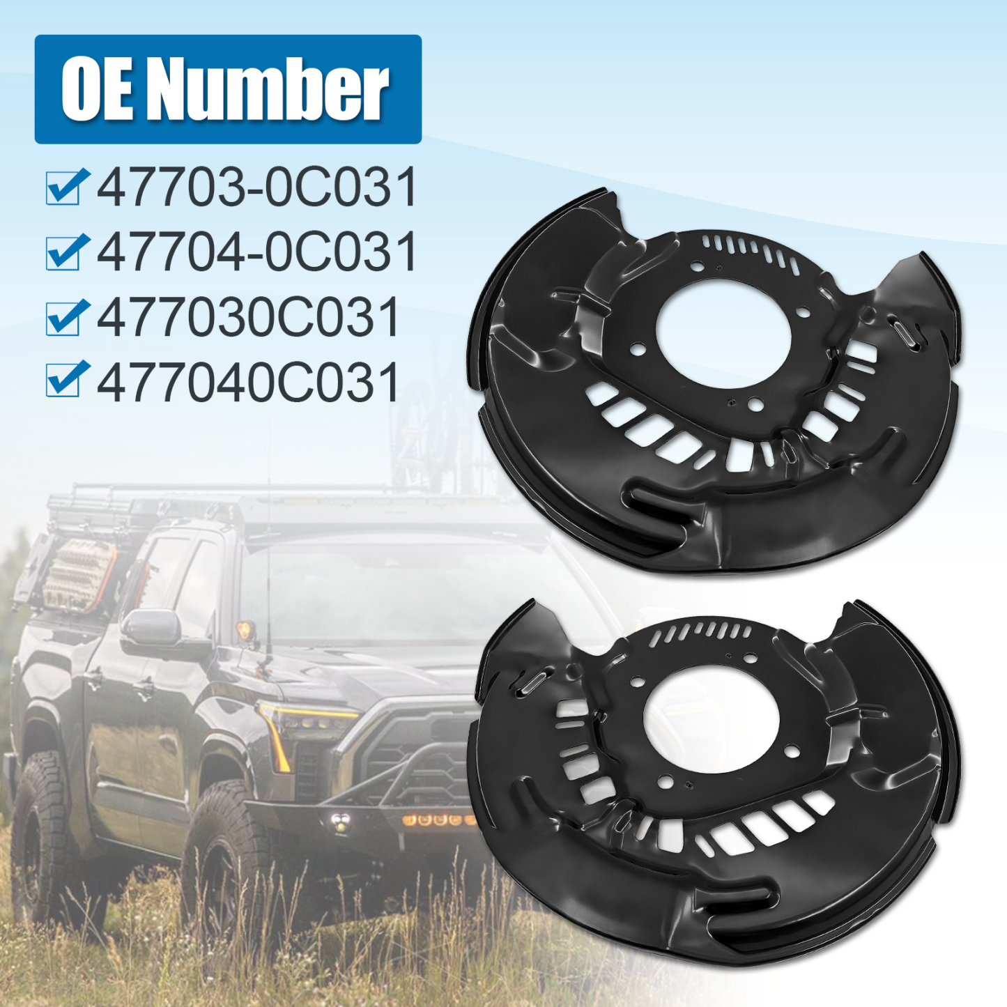 Brake Dust Cover Fit For Toyota SEQUOIA 2008-2022 TUNDRA 2007-2021 - Front Left & Right