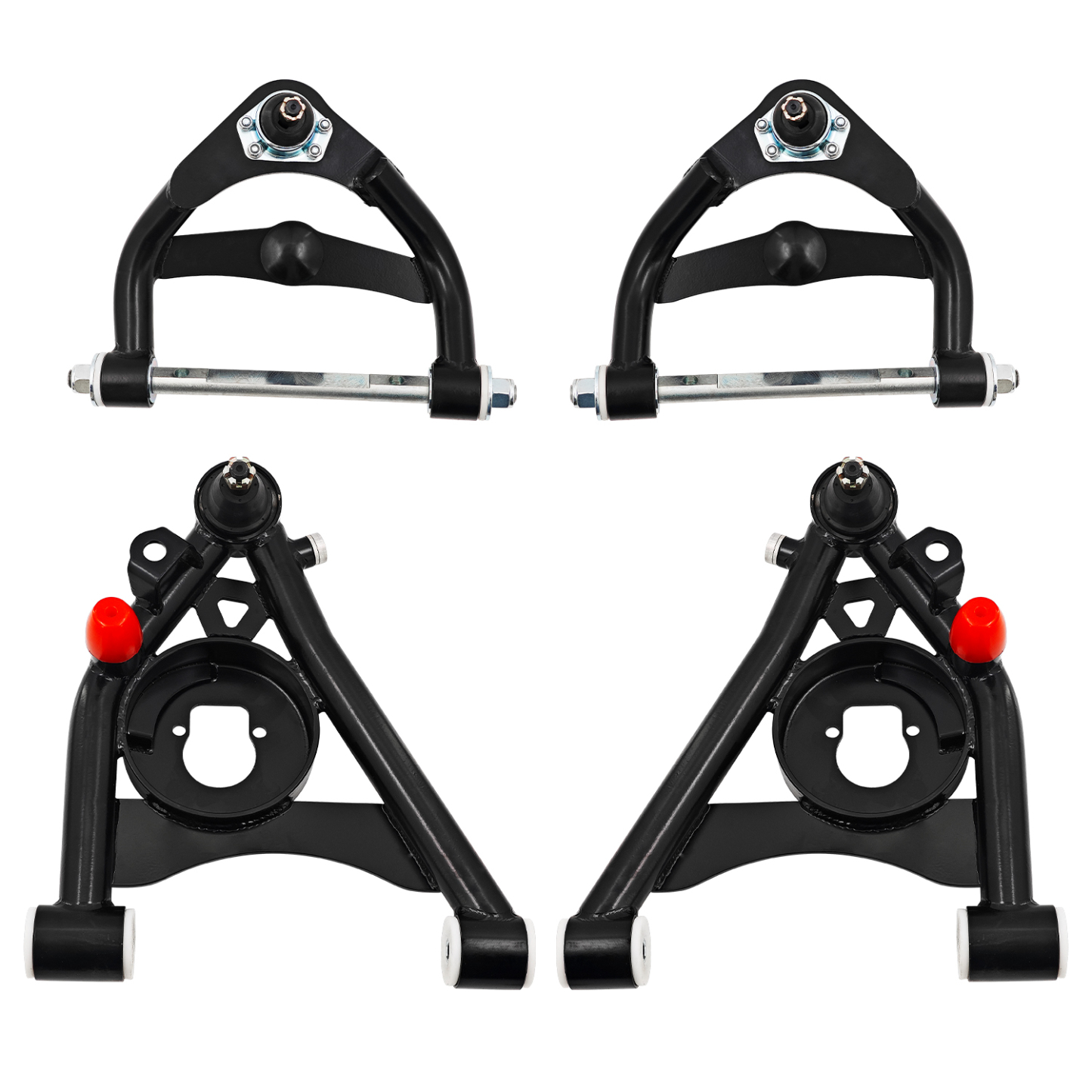Front Upper Lower Control Arms Suspension Kit Fits for 1978-1988 G-Body and 1982-2004 S10 Tubular 2WD