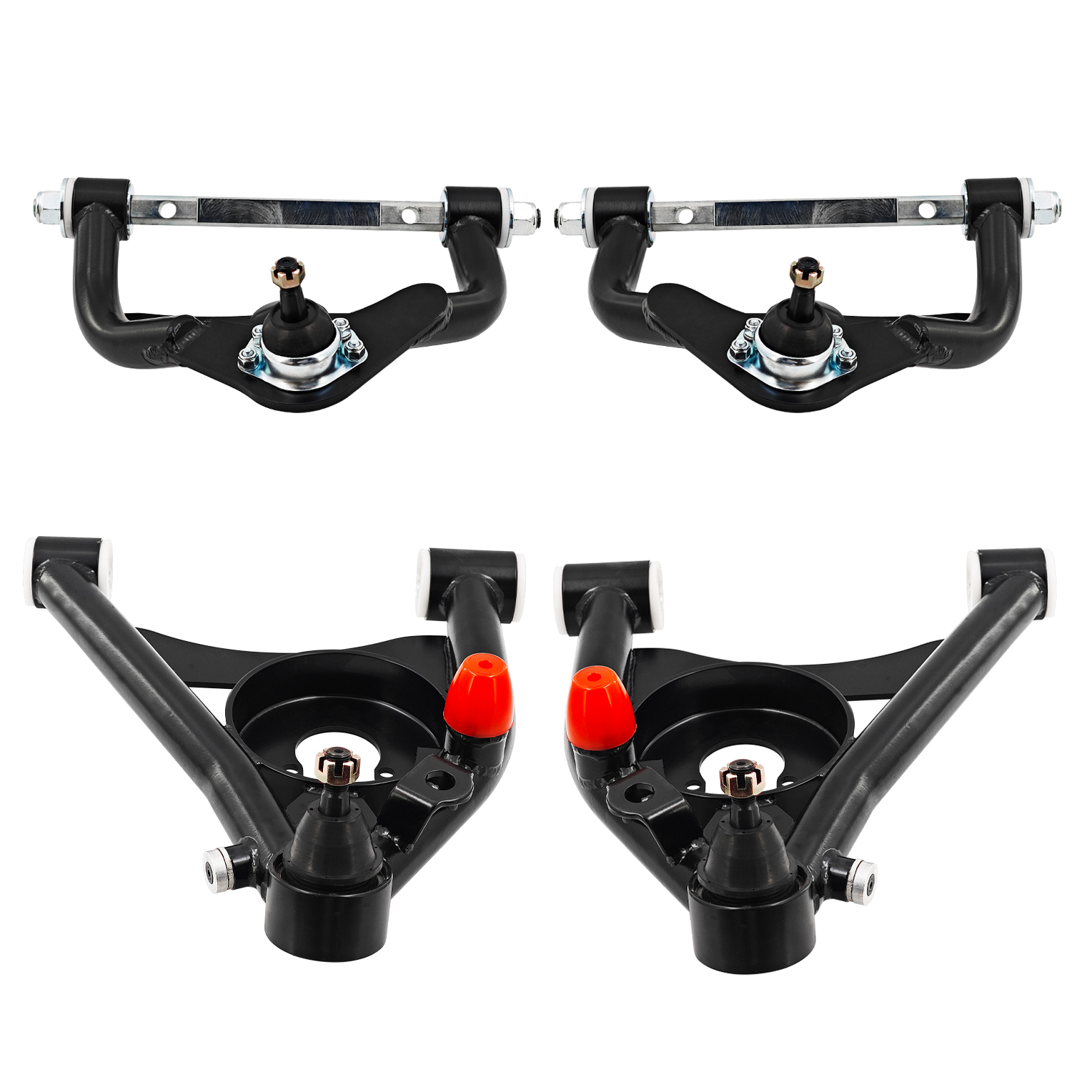 Front Upper Lower Control Arms Suspension Kit Fits for 1978-1988 G-Body and 1982-2004 S10 Tubular 2WD