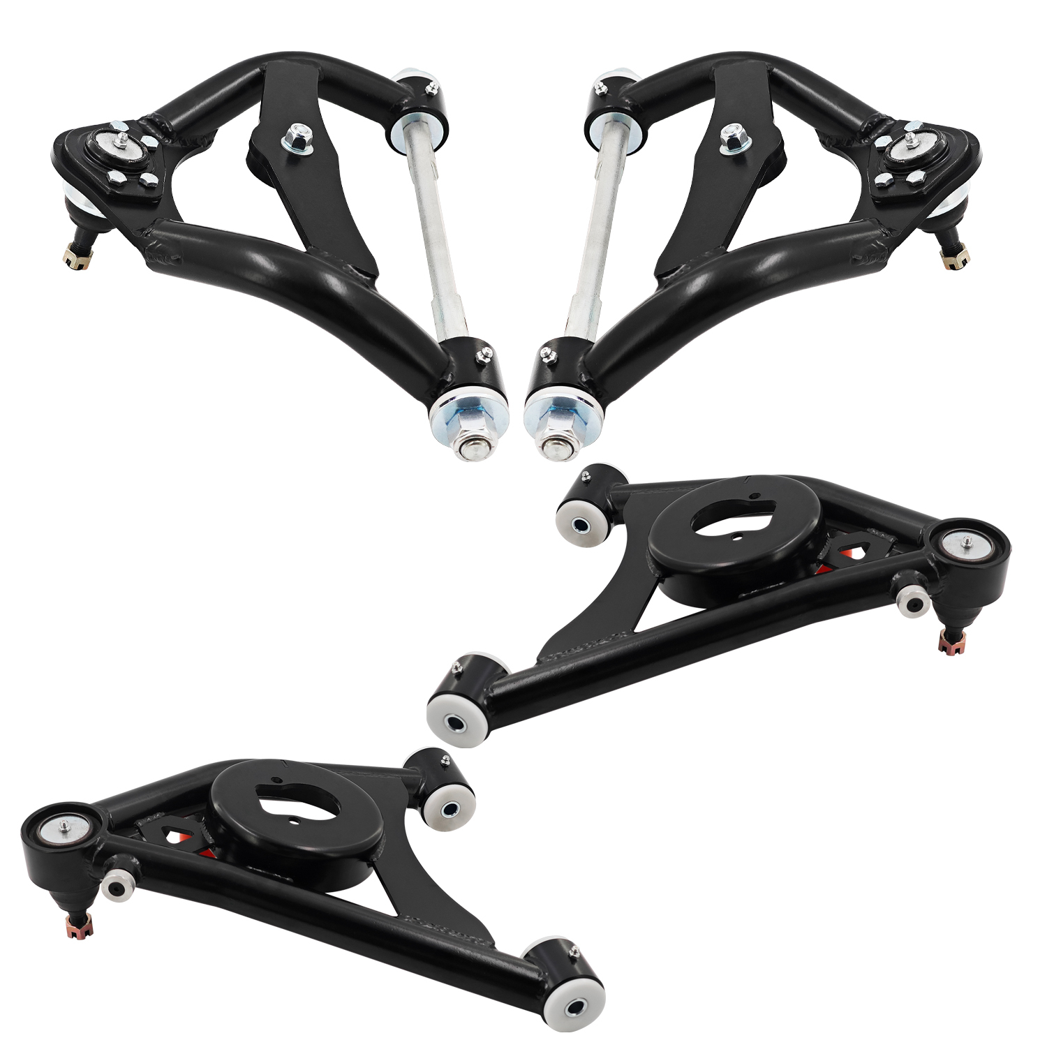 Front Upper Lower Control Arms Suspension Kit Fits for 1978-1988 G-Body and 1982-2004 S10 Tubular 2WD