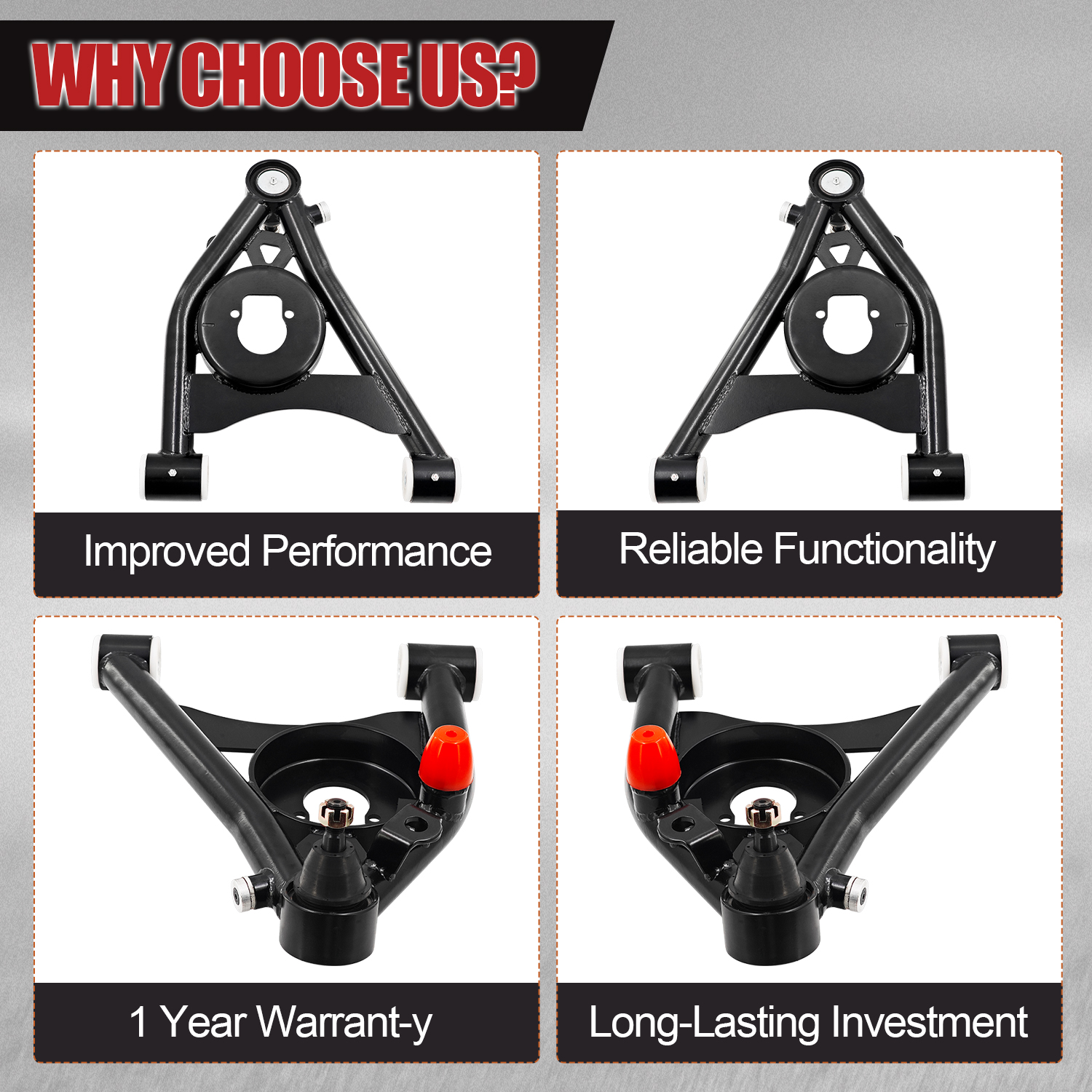 Lower Tubular Control Arms Kit Compatible with GMC G-Body 1978-1988 For S10 2WD 1982-2004