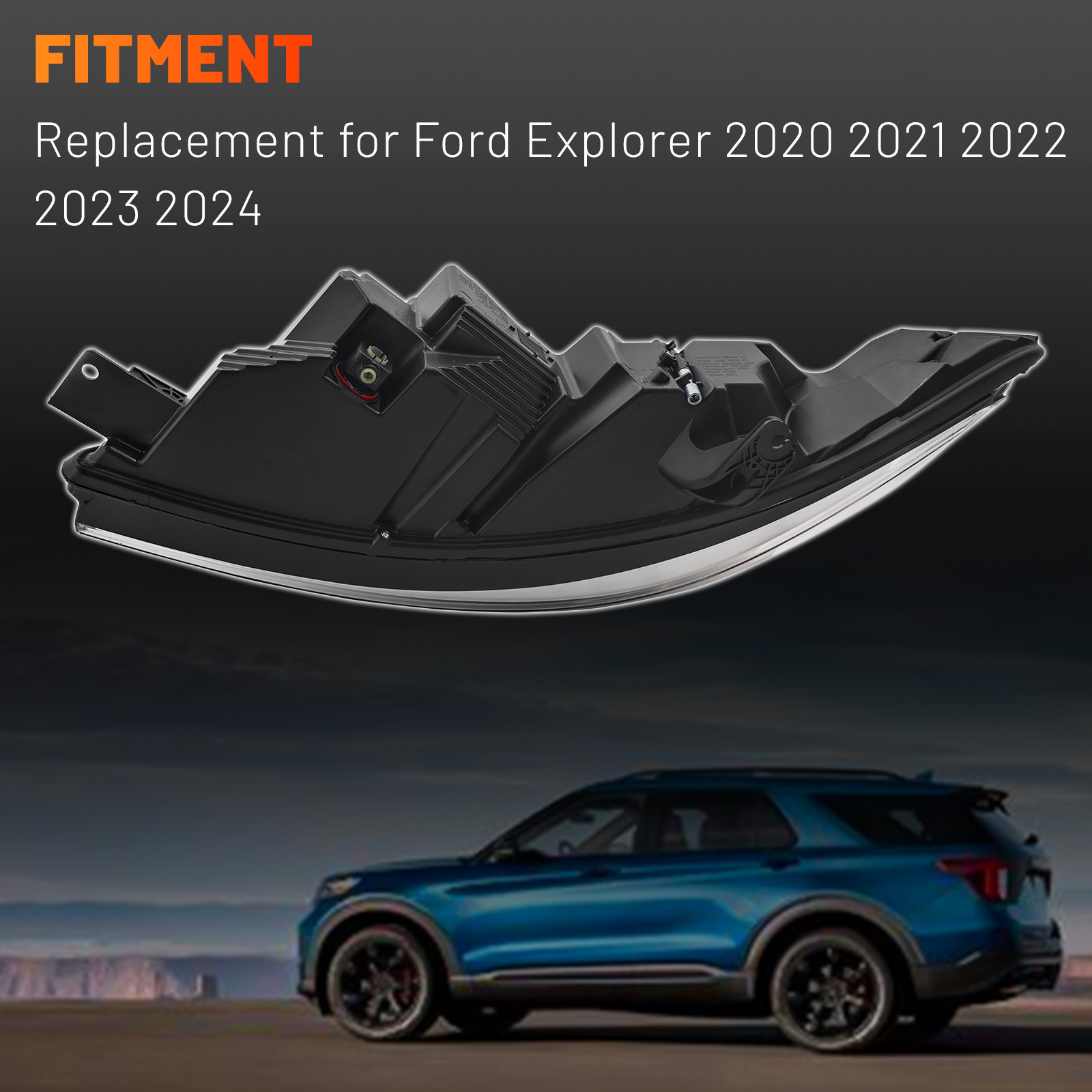 Full LED Headlight with DRL for Ford Explorer 2020-2024 - Left Driver Side 