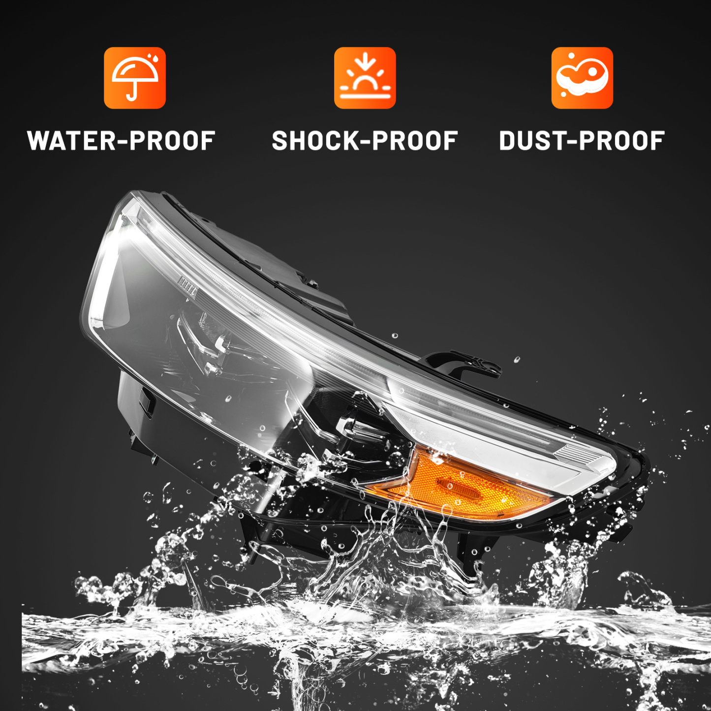 Full LED Headlight with DRL for Ford Explorer 2020-2024 - Left Driver Side 