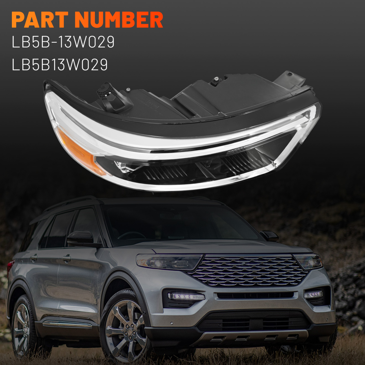 Full LED Headlight with DRL for Ford Explorer 2020-2024 - Right Passenger Side 