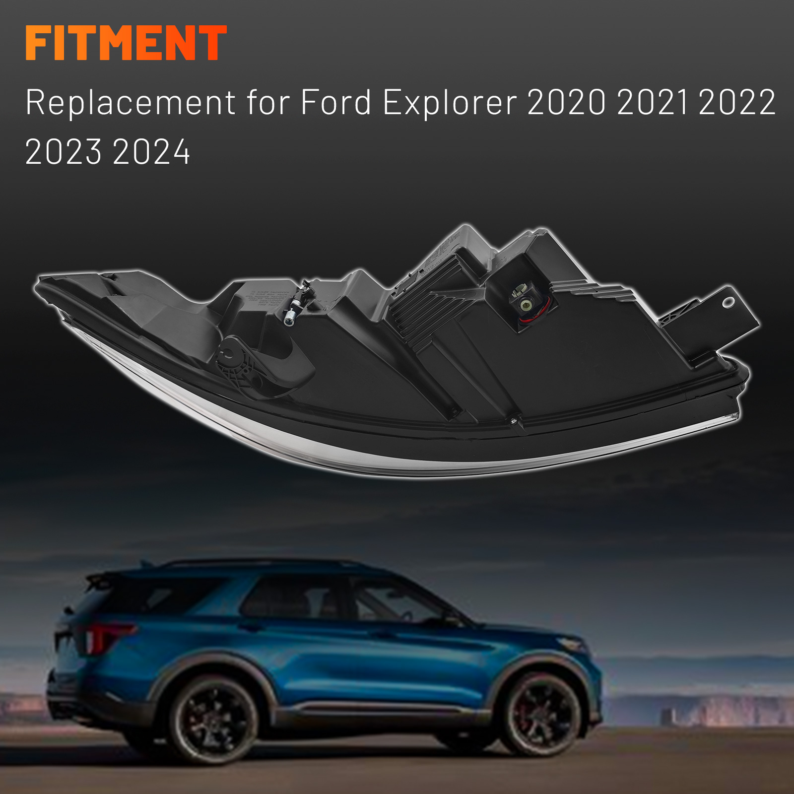 Full LED Headlight with DRL for Ford Explorer 2020-2024 - Right Passenger Side 