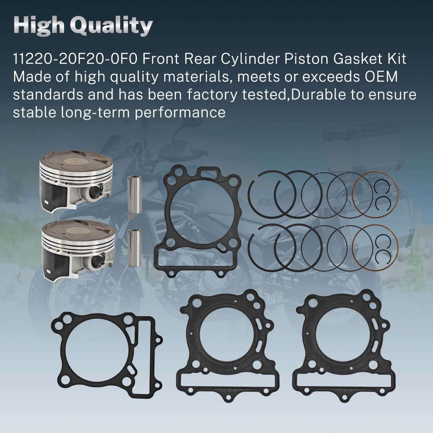 Front Rear Cylinder Piston Gasket Kit for Suzuki SV650 SV650A SV650S SV650SA V-Strom DL650 DL650A DL650AL1 DL650L1