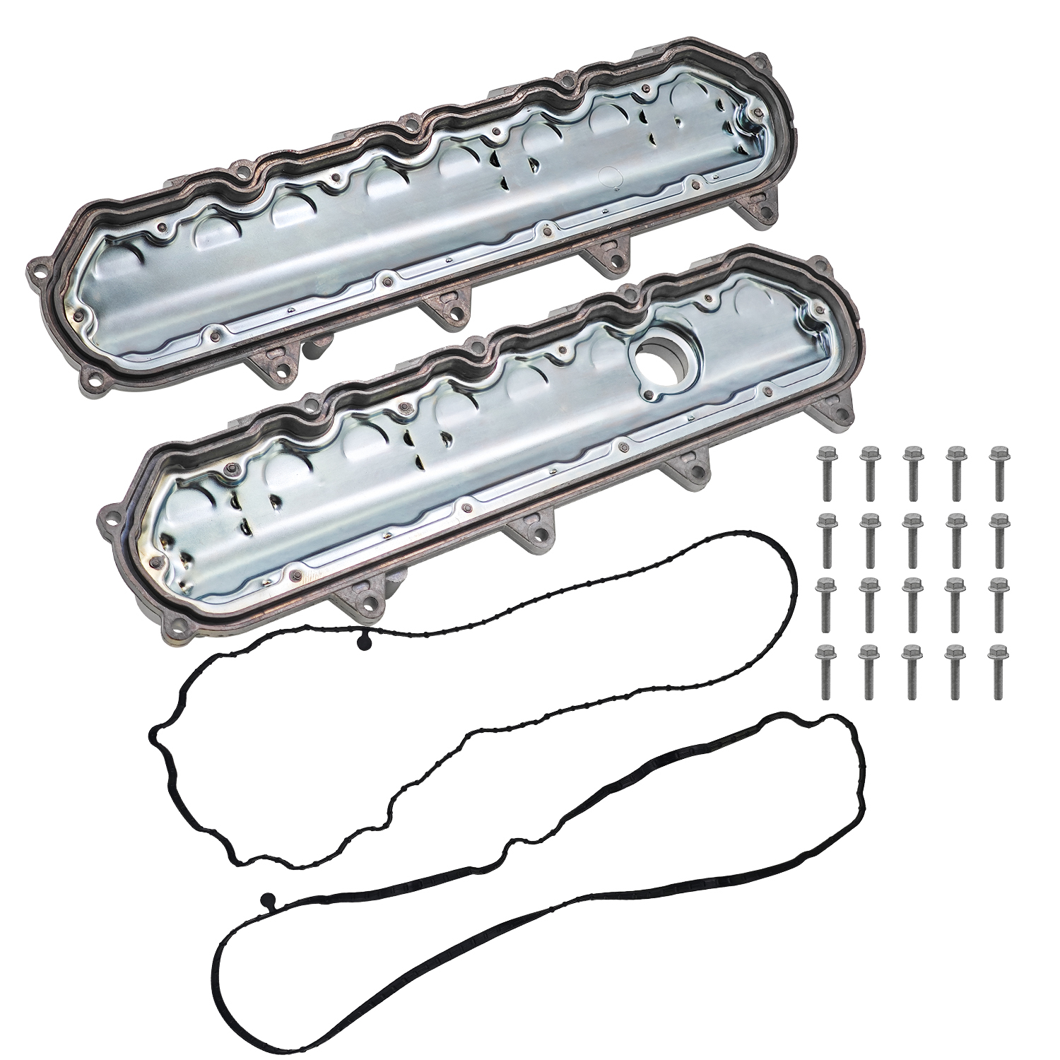 Left & Right Engine Valve Cover Set for Chevy 2014-2024 Suburban Silverado 1500 for GMC Savana 2500 3500 1500 Yukon for Escalade 5.3L 6.2L