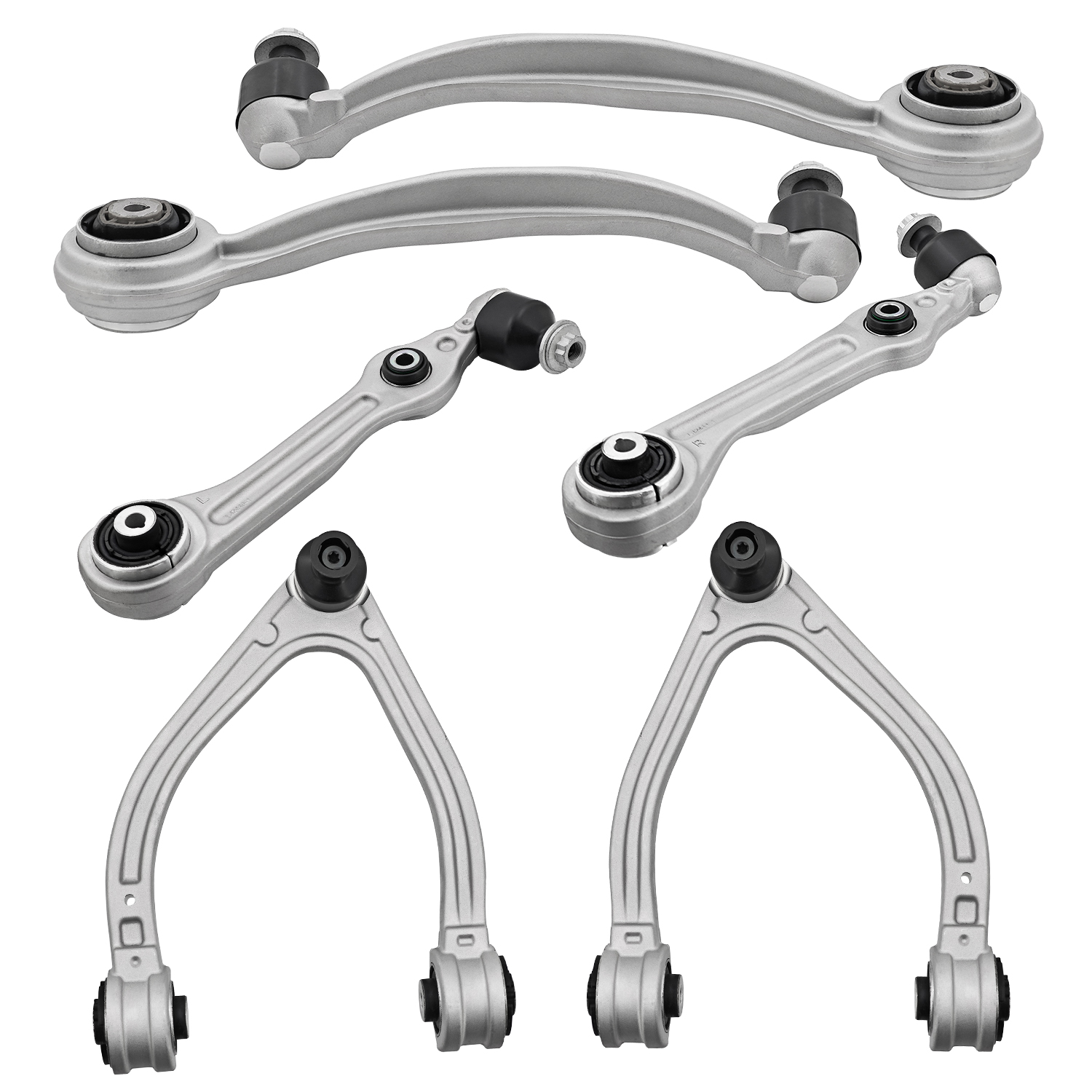 6PCS Front Upper Lower Control Arms Kit RWD for Mercedes Benz Maybach S600 S650, S450, S550, S550e, S560, S560e, S63 AMG 2014-2020