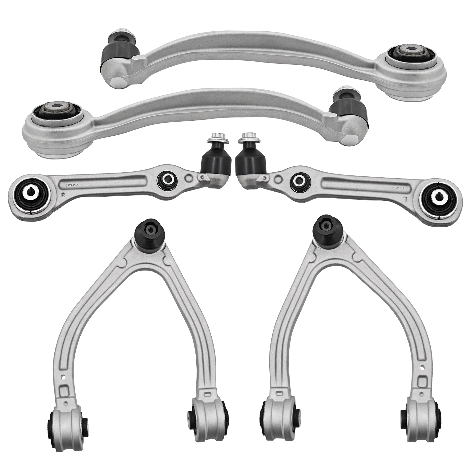 6PCS Front Upper Lower Control Arms Kit RWD for Mercedes Benz Maybach S600 S650, S450, S550, S550e, S560, S560e, S63 AMG 2014-2020