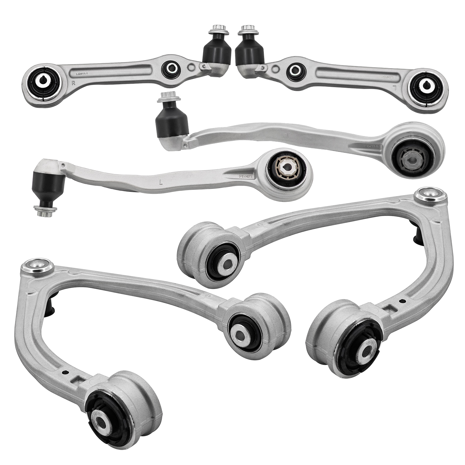 6PCS Front Upper Lower Control Arms Kit RWD for Mercedes Benz Maybach S600 S650, S450, S550, S550e, S560, S560e, S63 AMG 2014-2020