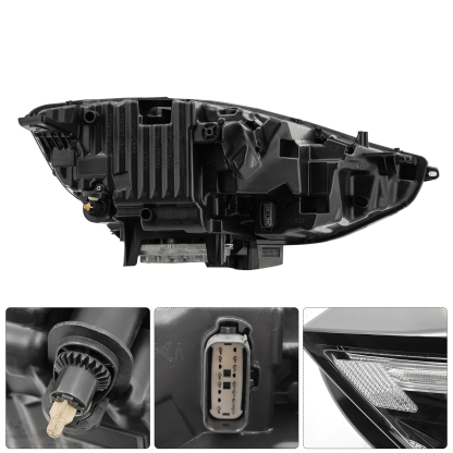 Left Driver Side LED Headlight  for 2019-2024 ford EDGE  w/DRL, Adaptive, Dual Projector, USA Version