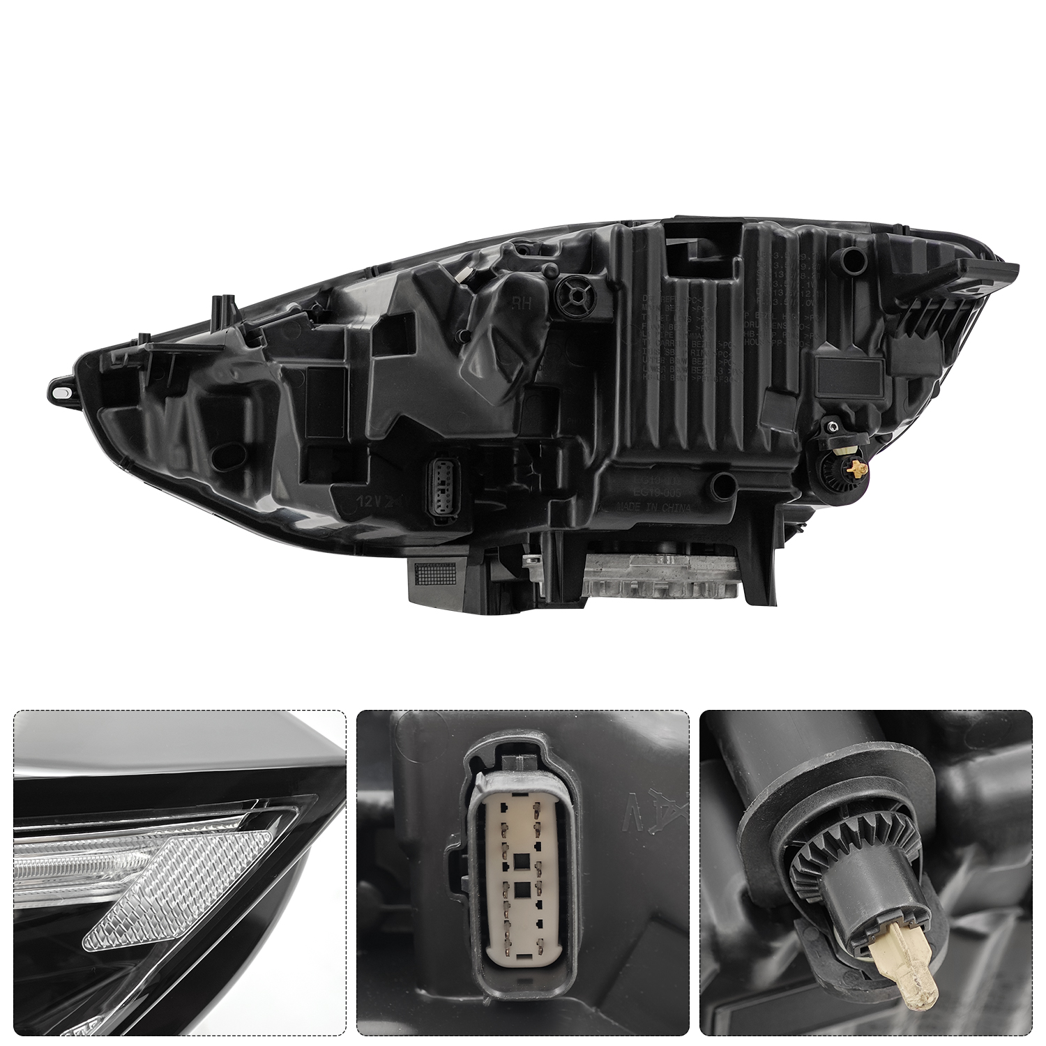 Right Passenger Side LED Headlight  for 2019-2024 ford EDGE  w/DRL, Adaptive, Dual Projector, USA Version