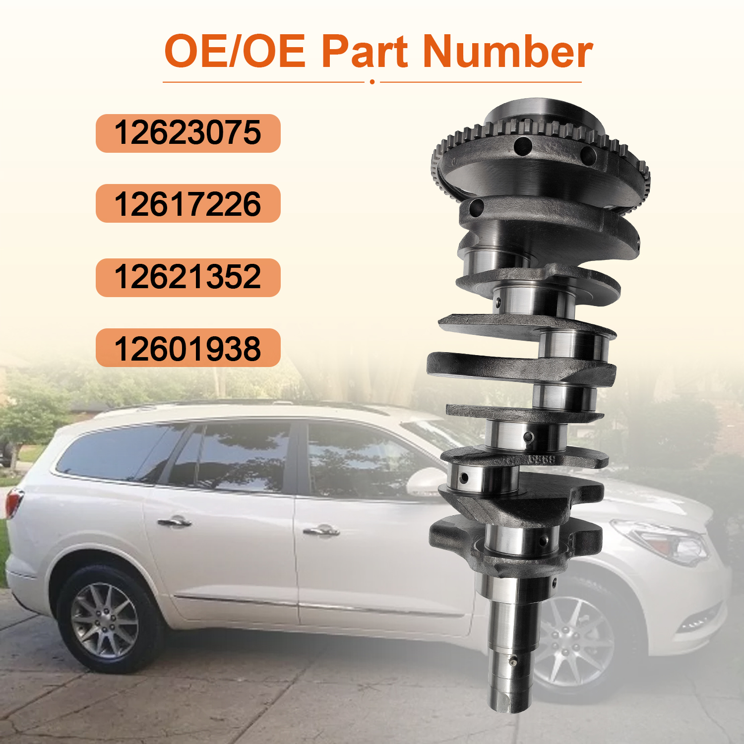 3.6L V6 Crankshaft Compatible with Buick Enclave GMC Acadia Chevy Traverse 2009-2017 For Cadillac CTS/STS 2009-2011