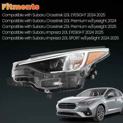 LED Headlight for Subaru Crosstrek Impreza 2.0L 2.5L 2024-2025 w/AFS - Left Driver Side 