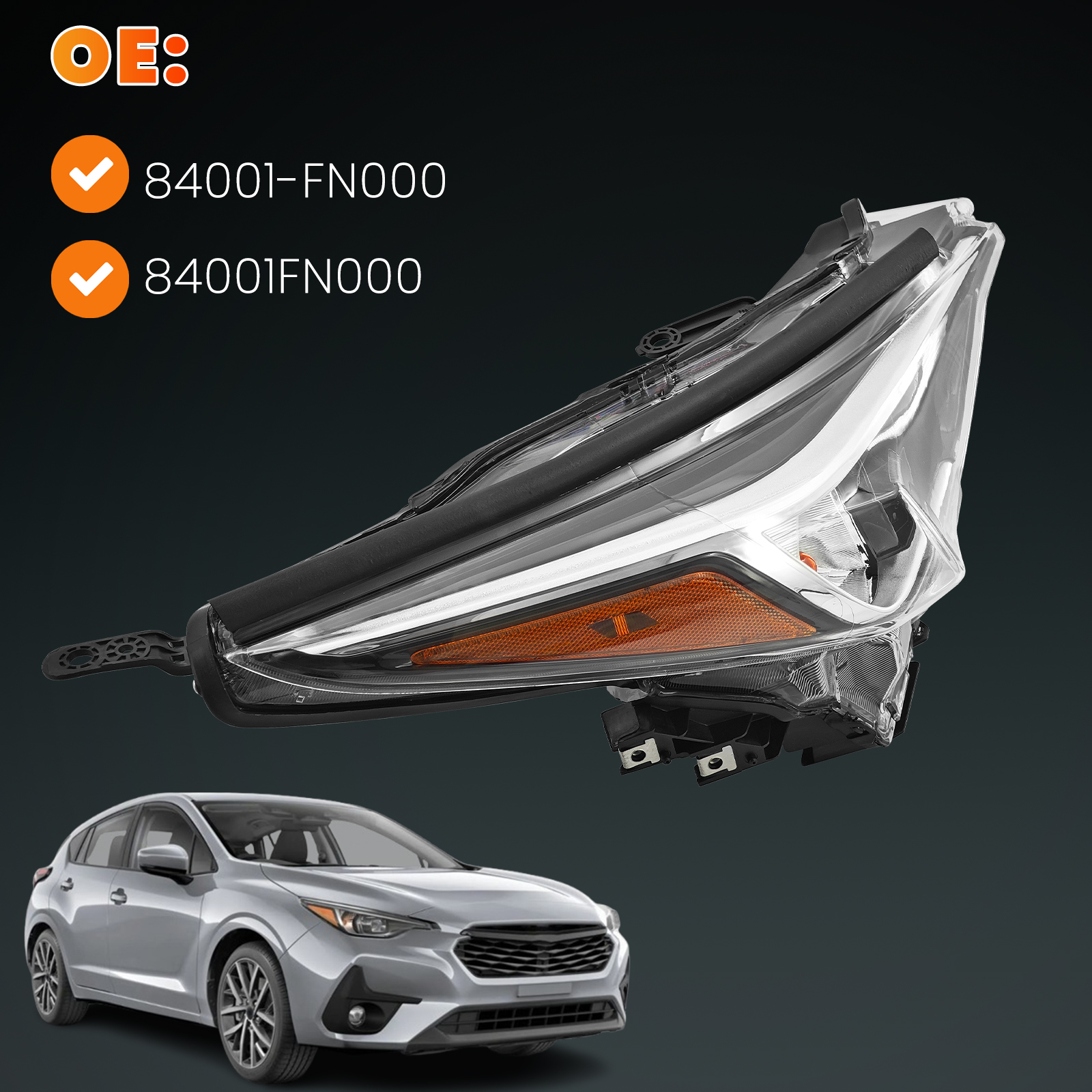 LED Headlight for Subaru Crosstrek Impreza 2.0L 2.5L 2024-2025 w/AFS - Right Passenger Side