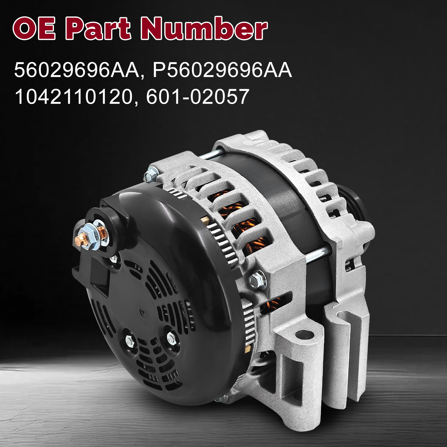 12V 230A Alternator for Ram 1500 3.0L 2014-2018, 1500 Classic 3.0L 2019, V6 Diesel (Ecodiesel), 6-Groove Pulley Clockwise