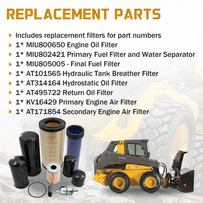 Filter Kit Compatible with John Deere Skid Steer Loader 330G 331G 332G 333G