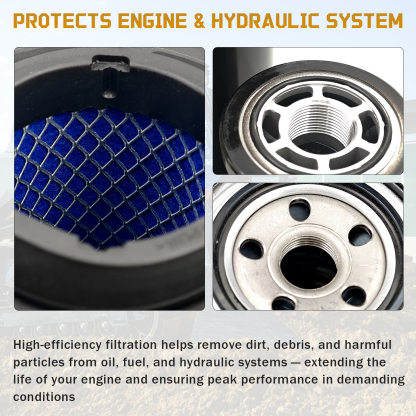 Filter Kit Compatible with John Deere Skid Steer Loader 330G 331G 332G 333G