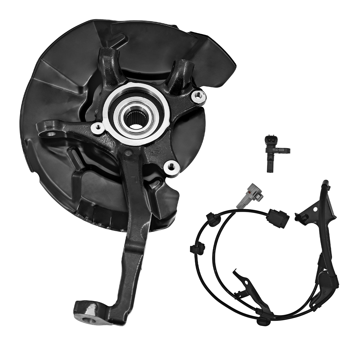 Front Left Steering Knuckle Assembly Fits for Toyota Tacoma 2005-2023 4WD, Driver Side Spindle Knuckle w/Wheel Bearing Hub and ABS Sensor
