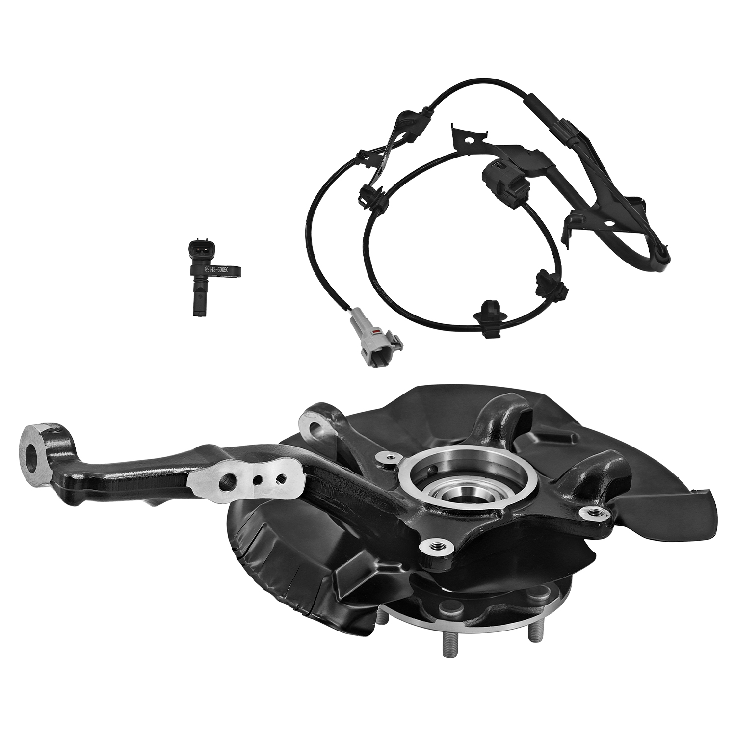 Front Left Steering Knuckle Assembly Fits for Toyota Tacoma 2005-2023 4WD, Driver Side Spindle Knuckle w/Wheel Bearing Hub and ABS Sensor