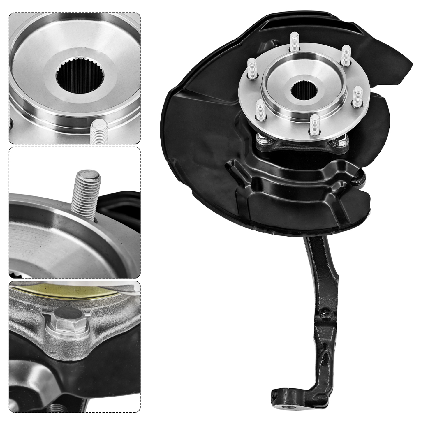 Front Right Steering Knuckle Assembly Fits for Toyota Tacoma 2005-2023 4WD, Passenger Side Spindle Knuckle w/Wheel Bearing Hub and ABS Sensor