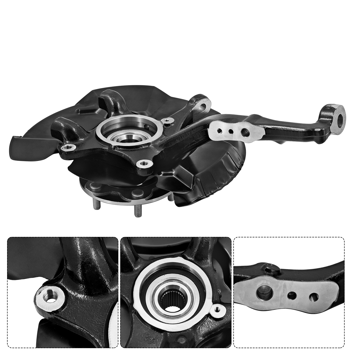 Front Right Steering Knuckle Assembly Fits for Toyota Tacoma 2005-2023 4WD, Passenger Side Spindle Knuckle w/Wheel Bearing Hub and ABS Sensor