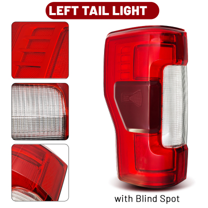 Rear Left LED Duty Right Tail Lights w/Blind Spot Assembly Compatible with Ford F250 F350 F450 F550 Super Duty 2017-2019