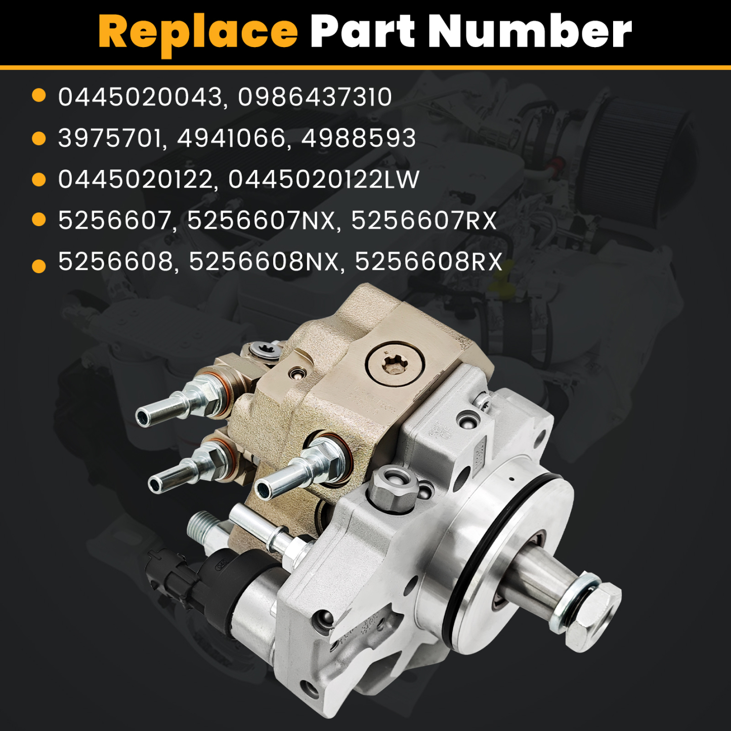 High Pressure Diesel Fuel Pump for Cummins QSB4.5 ISB4.5 QSB6.7 ISB6.7 ISF3.8 ISBE4, for Komatsu SAA6D107 SAA4D107 PC220-8
