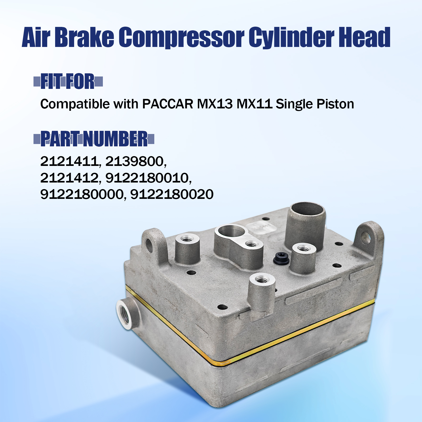 Air Brake Compressor Cylinder Head for PACCAR MX13 MX11