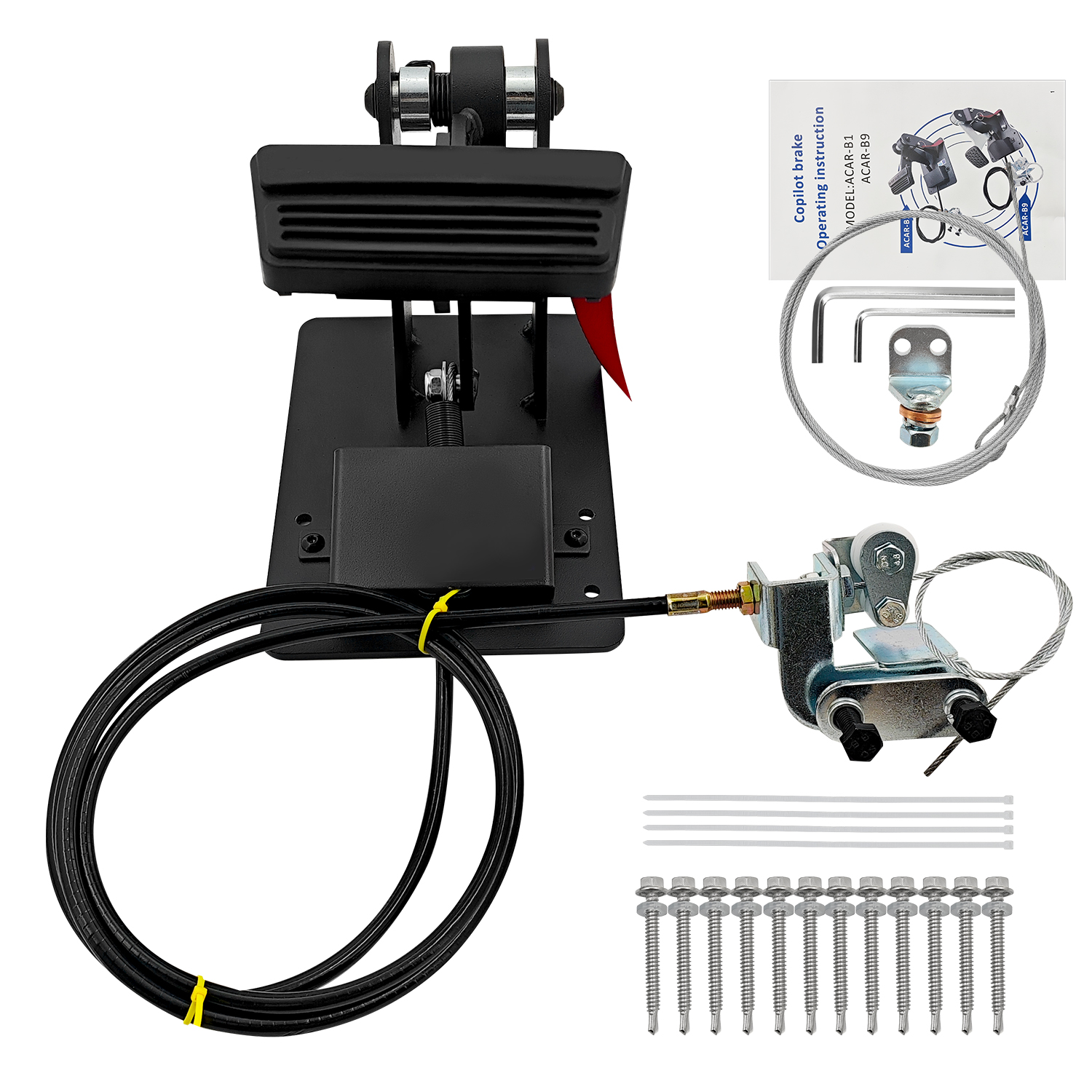 Universal Passenger Side Dual Brake Pedal Right Hand Drive Conversion Kit, Driver Assistance Device for Driving Schools for All Vehicles