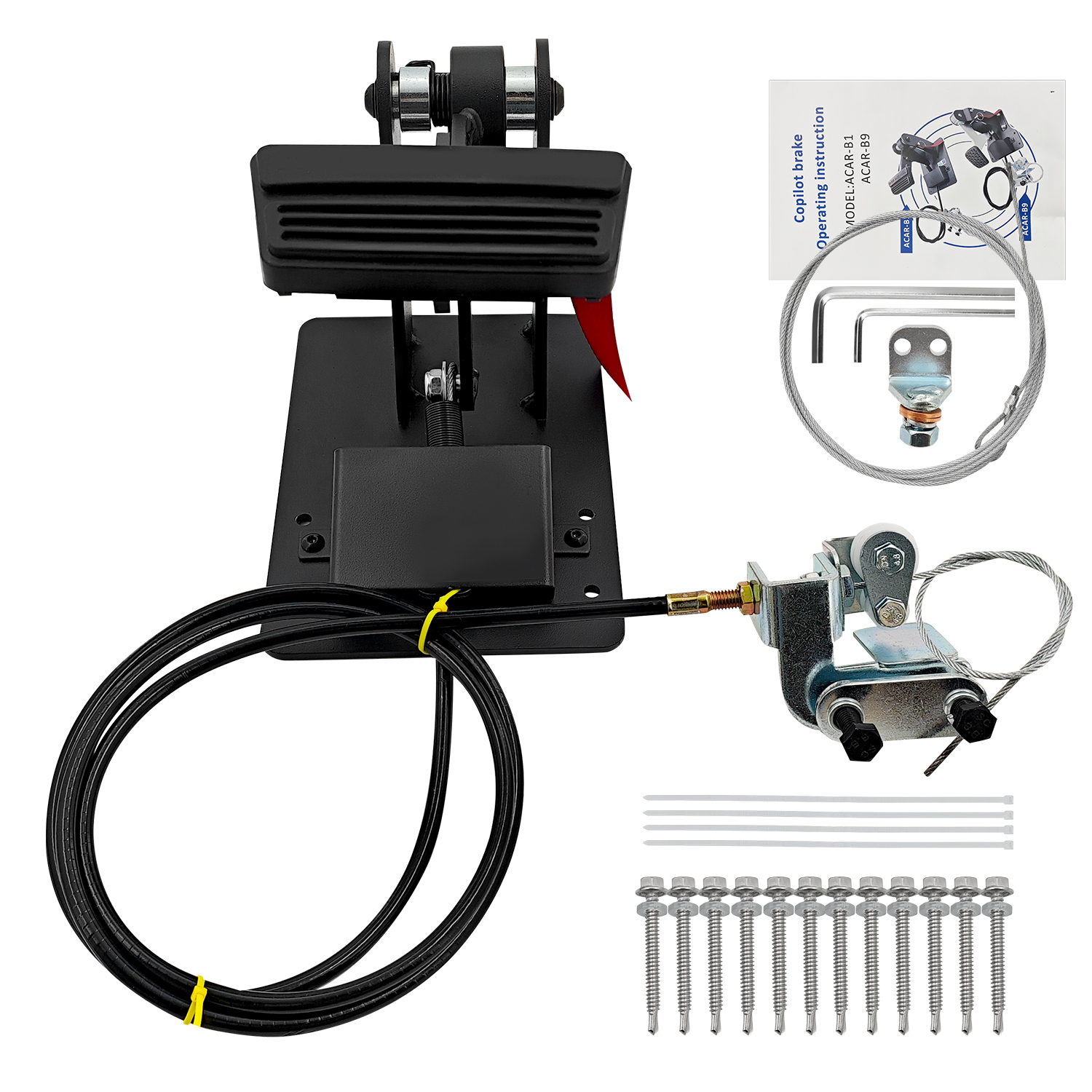 Universal Passenger Side Dual Brake Pedal Right Hand Drive Conversion Kit, Driver Assistance Device for Driving Schools for All Vehicles