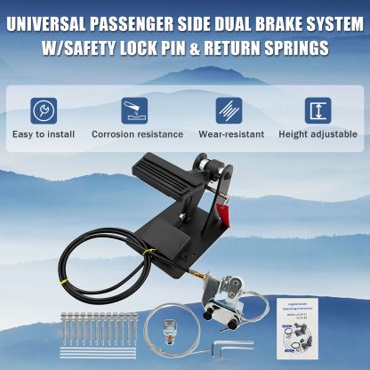 Universal Passenger Side Dual Brake Pedal Right Hand Drive Conversion Kit, Driver Assistance Device for Driving Schools for All Vehicles