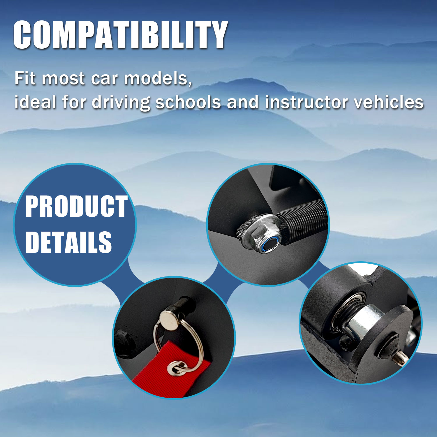 Universal Passenger Side Dual Brake Pedal Right Hand Drive Conversion Kit, Driver Assistance Device for Driving Schools for All Vehicles