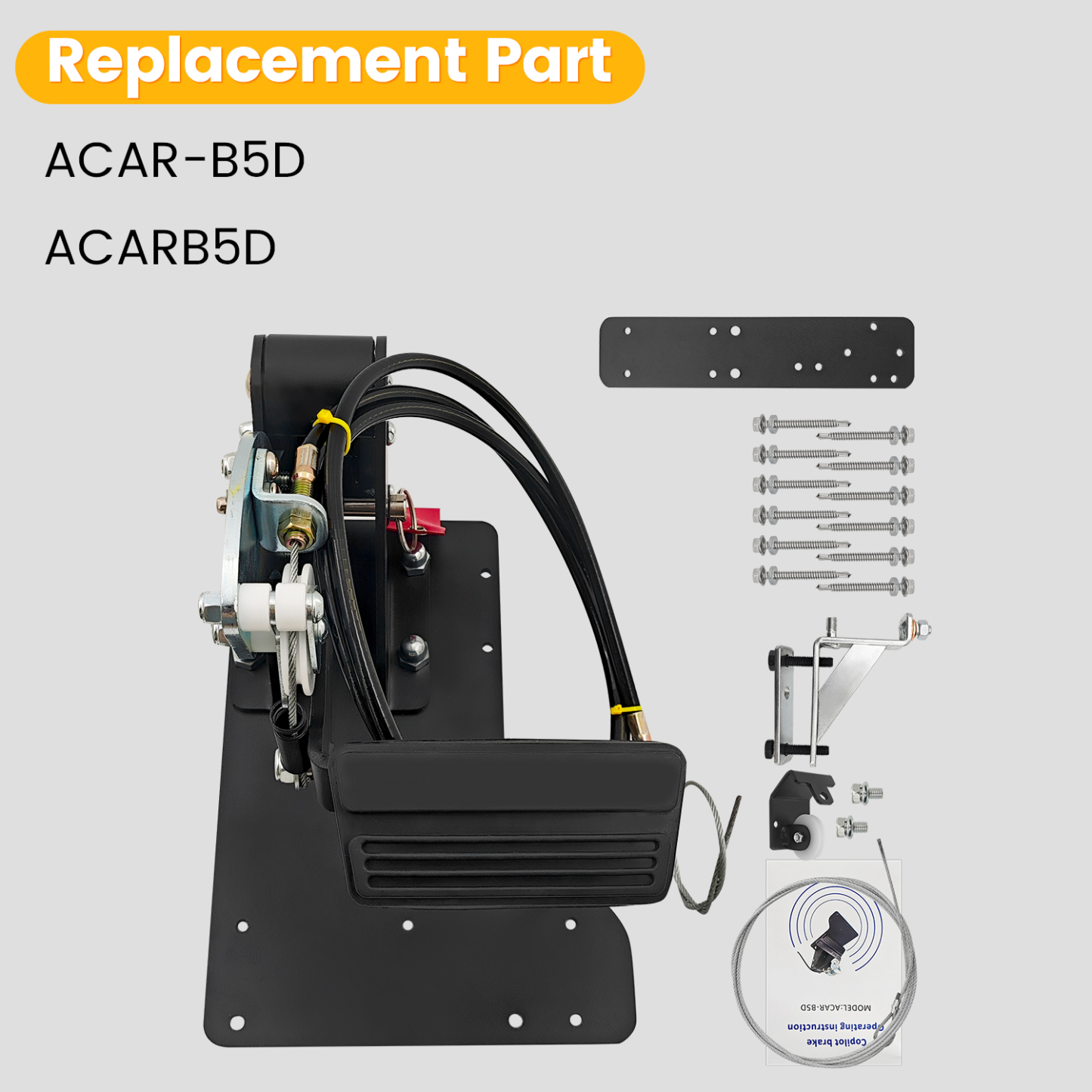 Universal Dual Brake Pedal Passenger Side Control System Right Hand Drive Conversion Kit for Driver Education Training Vehicles
