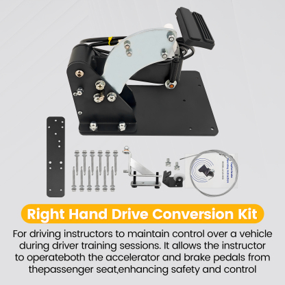 Universal Dual Brake Pedal Passenger Side Control System Right Hand Drive Conversion Kit for Driver Education Training Vehicles