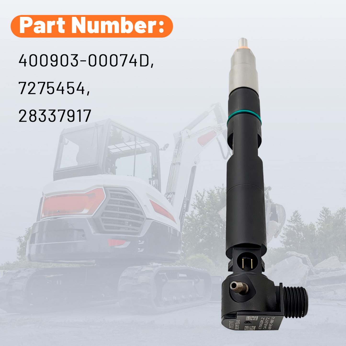 Fuel Injector with Seal for Delphi Doosan D24 D18 For Bobcat E32 E35 E42 E45 E50 E55 E85 S450 T450 T550