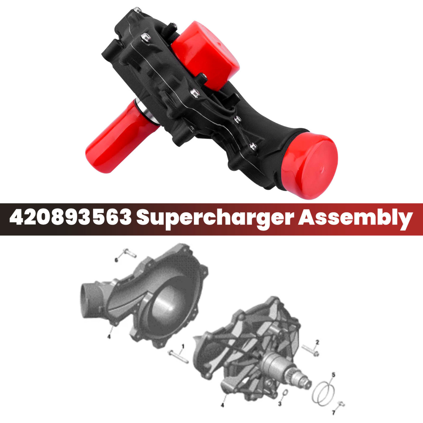 Supercharger Assembly for Sea-Doo GTX GTR RXT RXP 215 230 255 260 2011-2019