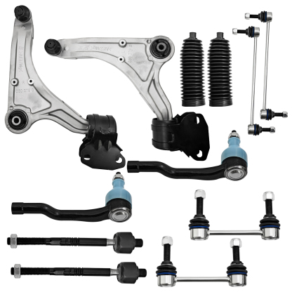 112 Pcs Front Suspension Kit Front Lower Control Arms w/Ball Joints Inner Outer Tie Rods Sway Bar Compatible with Ford Fusion 2013-2017