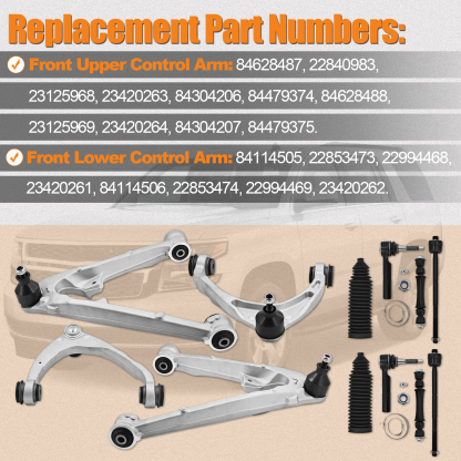 12Pcs Suspension Kit Front Upper Lower Control Arms for Cadillac Escalade 2015-2016, for Chevy Silverado 1500 2014-2016, for GMC Yukon 2015-2016