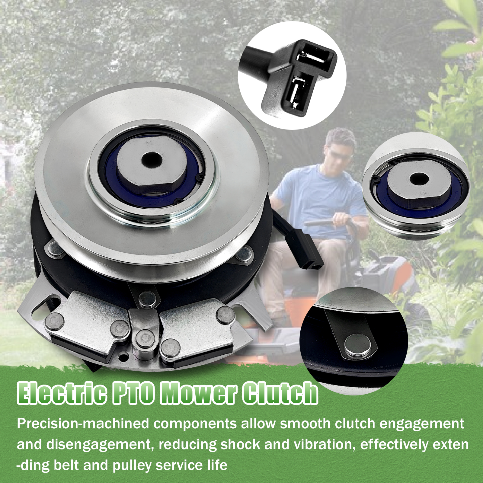 Lawn Mowers Electric PTO Clutch Fits for ZTR Z142 Z246 Z246i RZ46i Pulley Diameter 5.35" Counter Clockwise
