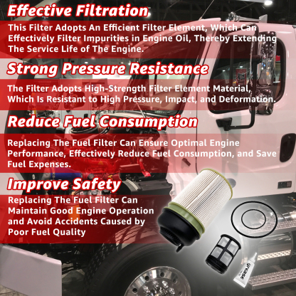 6 PCS Fuel Filter Compatible with Detroit Diesel DD13 DD15 DD16 Freightliner Western Star Replace# A4720900651 PF9908